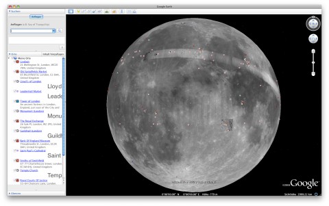 Der Mond in Google Earth