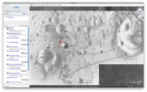 Der Mond in Google Earth