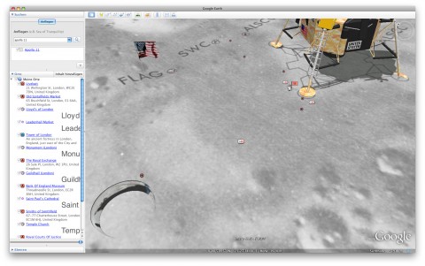 Der Mond in Google Earth