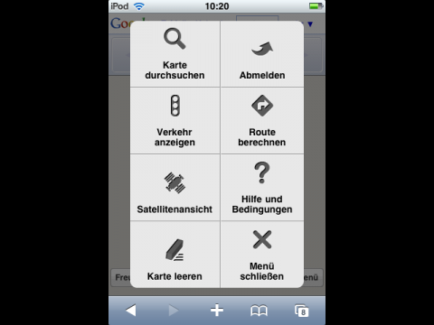 Google Latitude auf dem iPhone-Men&uuml;