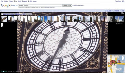 Street View mit Nutzerfotos (Big Ben, London)