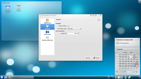 Der Kalender zeigt nationale Feiertage an