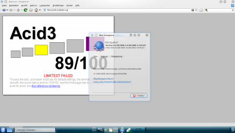 Konqueror beim Acid3-Test