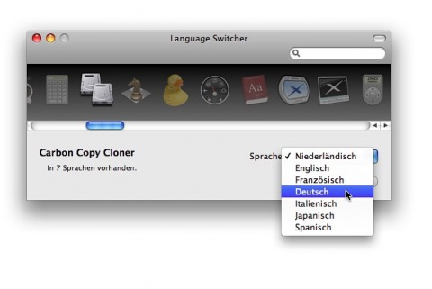 Language Switcher in Aktion