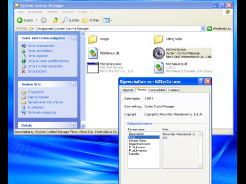 Die Systemtools deuten auf MSI als Hersteller hin.