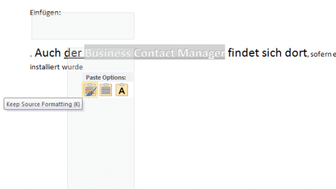 Einf&uuml;genvorschau mit allen ...