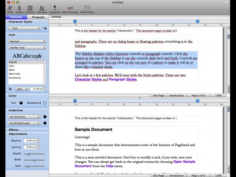 Pagehand - geteilter Bildschirm