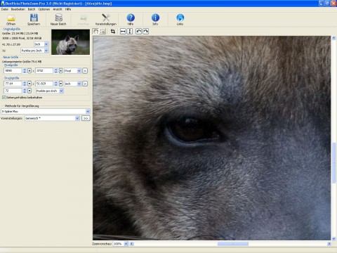 Starke Vergr&ouml;&szlig;erung