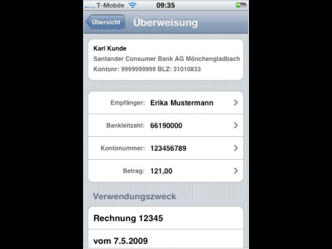 T-Banking auf dem iPhone