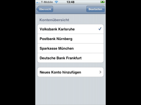 T-Banking auf dem iPhone