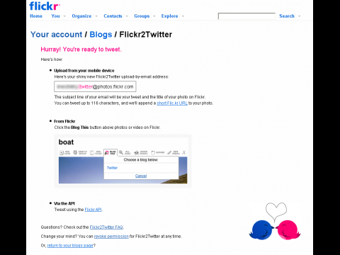 Fertiggestellte Twitteranbindung samt E-Mail-Adresse