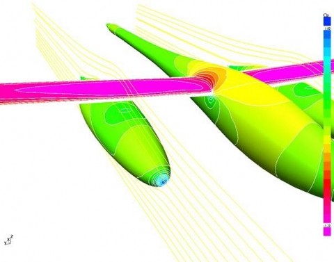 Str&ouml;mungsmodell des Antares (Bild: DLR)