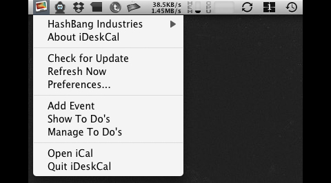 iDeskCal - Optionsdialog