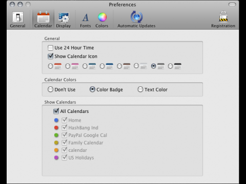 iDeskCal - Konfiguration