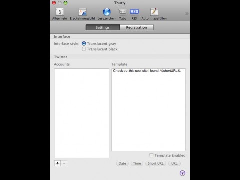 Thurly - Konfiguration