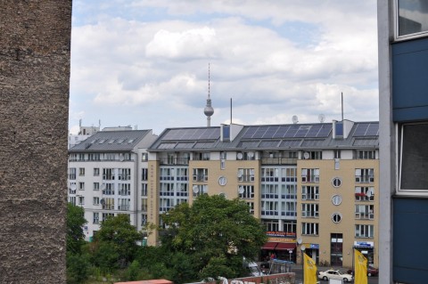 Blick aus dem Betahaus nach Norden: der Fernsehturm.