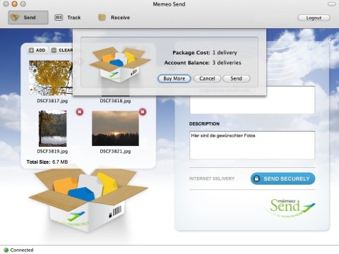 Memeo - Paket versenden