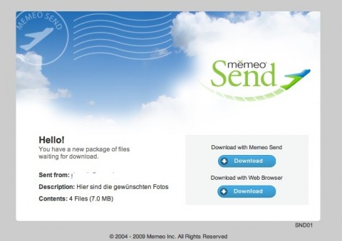 Memeo - E-Mail beim Empf&auml;nger