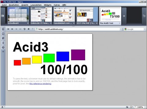 Opera 10 - Acid3-Test