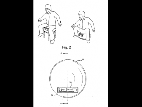 Wii-Reit-Controller. Das Kissen kann auf dem Boden oder einem Stuhl verwendet werden.