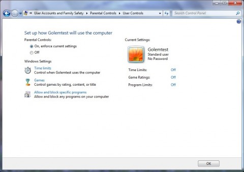 Einstellungen der Altersfreigabe