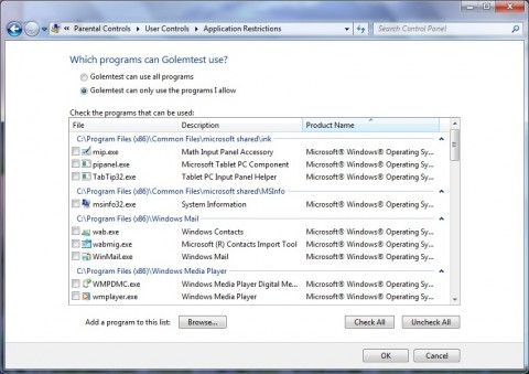 Einstellungen der Altersfreigabe