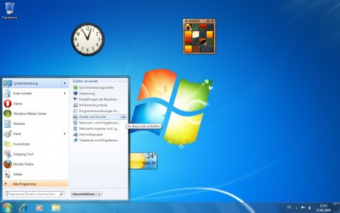 Sprungliste der Systemsteuerung im Startmen&uuml;