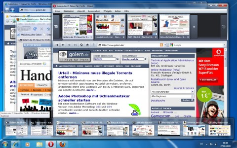 Tabvorschau in der Taskleiste beim Internet Explorer 8