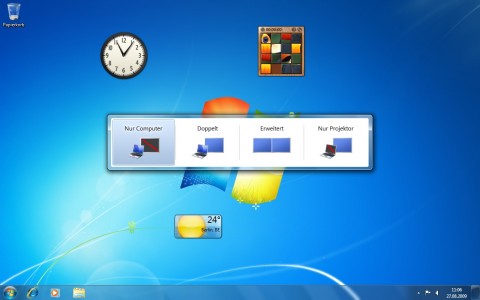 Auswahl der Anzeigeger&auml;te mit Windows-P