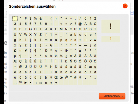 CKeditor 3.0 - Sonderzeichen