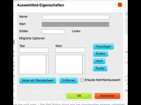 CKeditor 3.0 - Auswahlfelder und sonstige HTML-Form-Elemente k&ouml;nnen ebenfalls eingef&uuml;gt werden.