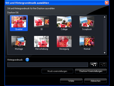 Powerdirector 8 - Stile f&uuml;r Diashows