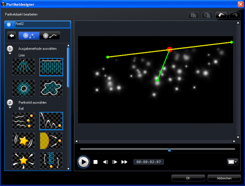 Powerdirector 8 - Partikeldesigner