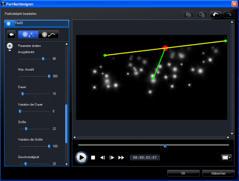 Powerdirector 8 - Partikeldesigner