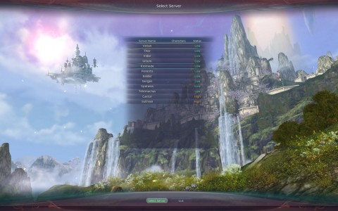 Aion - Serverauswahl