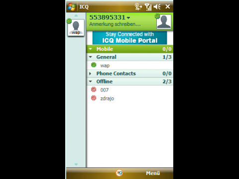 ICQ Mobile für Windows Mobile