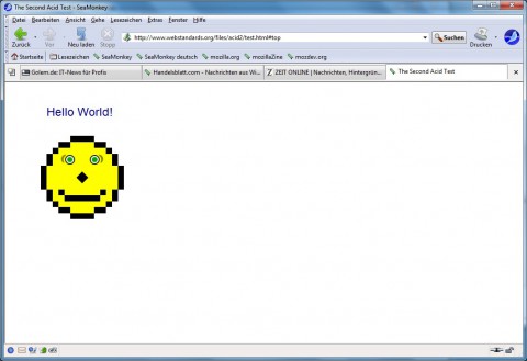 Seamonkey 2.0 - Acid2-Test