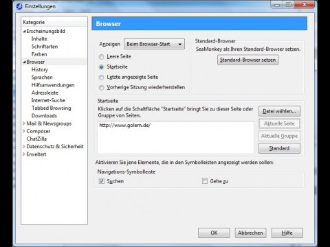 Seamonkey 2.0 - Einstellungen