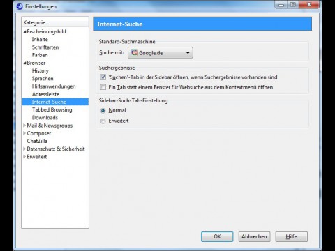 Seamonkey 2.0 - Einstellungen