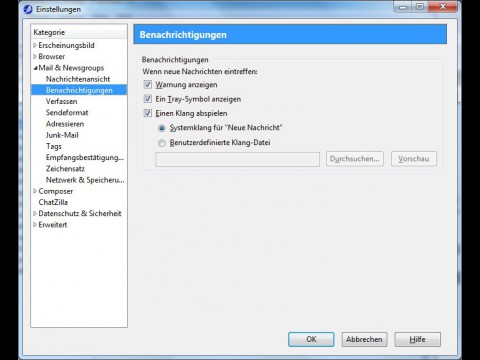Seamonkey 2.0 - Einstellungen