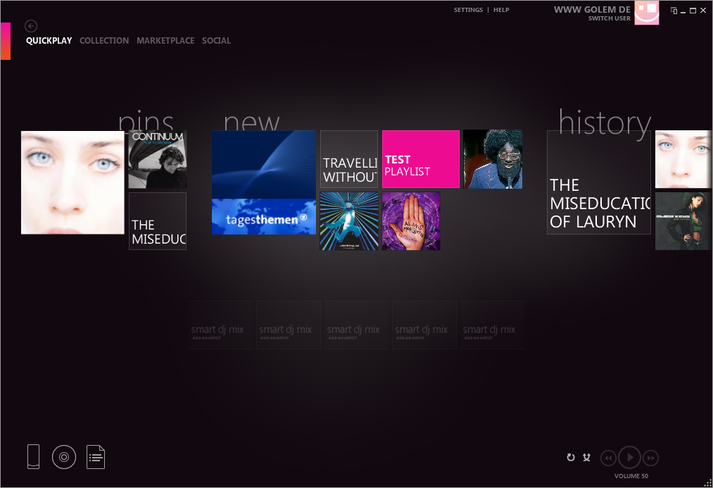 Die Zune-HD-Software. Einfache Bedienung war den Entwicklern auch hier wichtig.