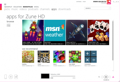Der Appstore mit seinen Minianwendungen