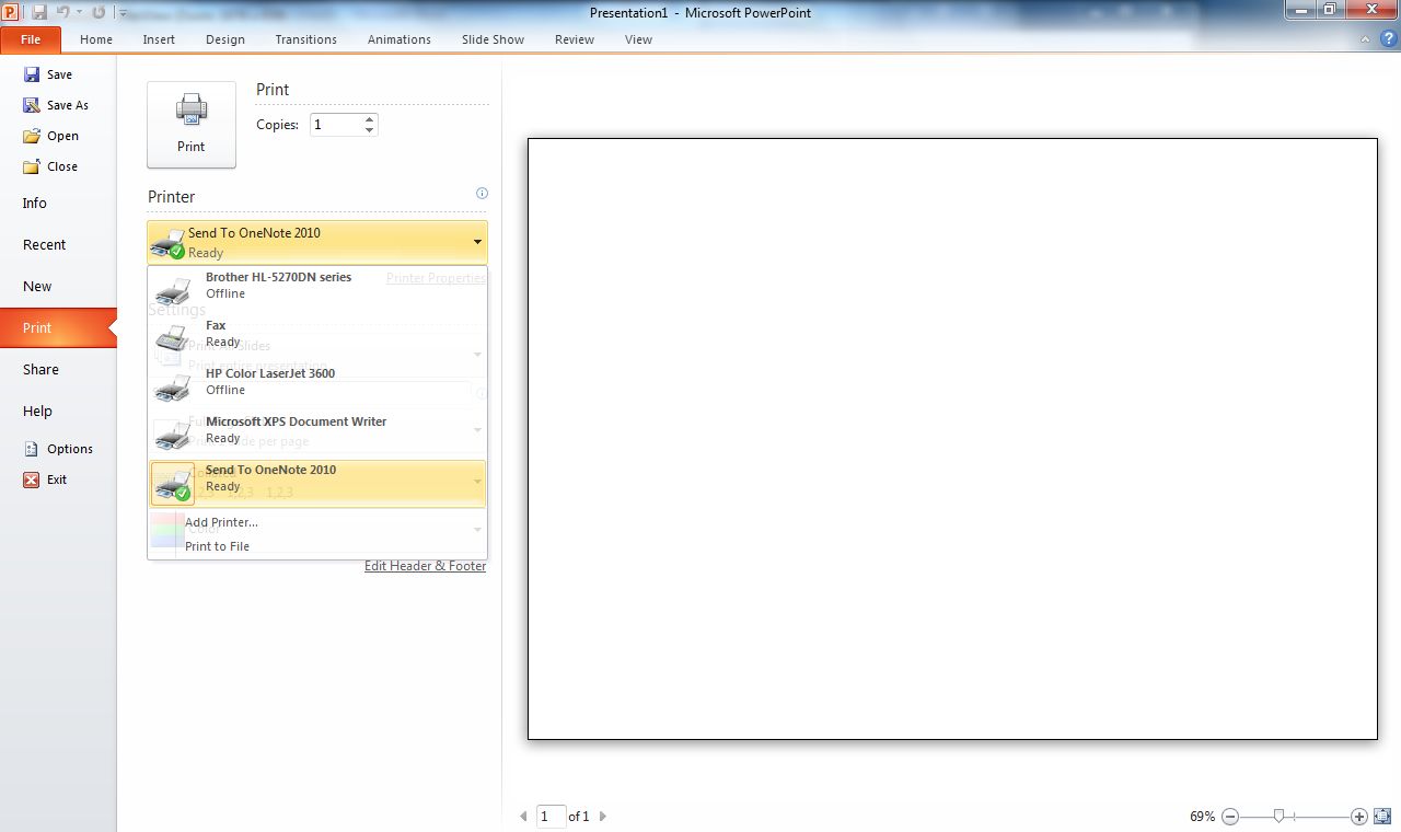 Verschiedene Druckziele
