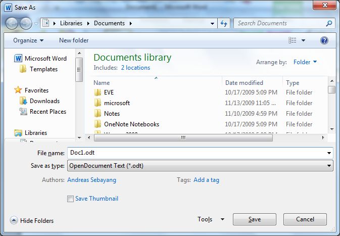 OpenDocument-Unterstützung