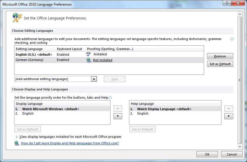 Spracheinstellungen. Deutsche Rechtschreibkorrektur fehlt bei der englischsprachigen Beta, ...