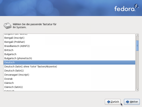 Die Tastatureinstellungen m&uuml;ssen gesondert vorgenommen werden.