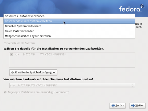 Der Partitionierer bietet zahlreiche Einstellungsm&ouml;glichkeiten.