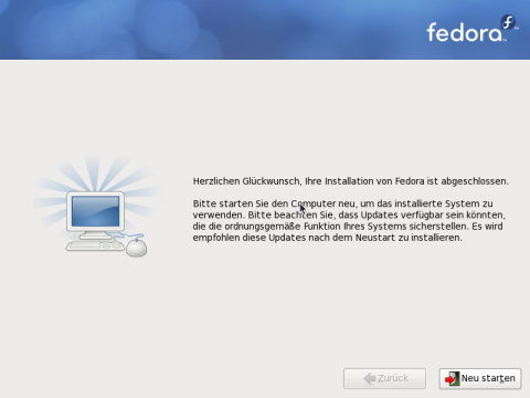 Nach einem Neustart...