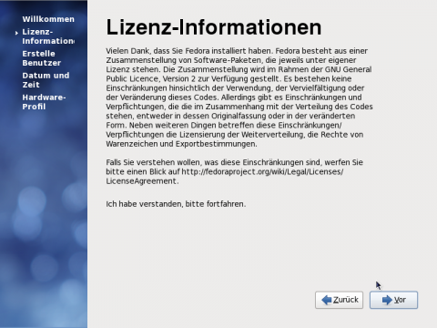Die Lizenzinformationen