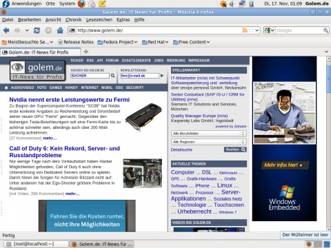 Firefox ist in der Version 3.5.4 dabei.